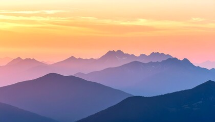 Majestic mountain ranges at sunset mountains peaks