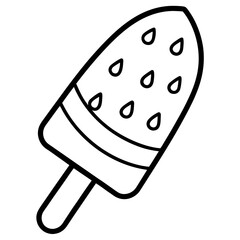 Cool watermelon popsicle line art vector illustration 