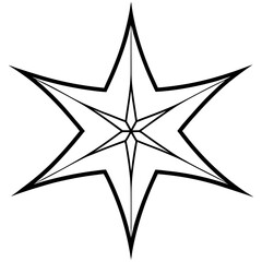 Summer star icon line art vector illustration 