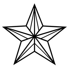 Summer star icon line art vector illustration 