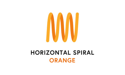 Horizontal Spiral Business & Technology Logo in Orange