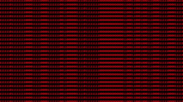 A digital background filled with green binary code (1s and 0s) arranged in rows on a black screen, resembling a classic hacker or programming interface. The visual creates a Matrix-style aesthetic,