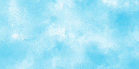  Abstract watercolor sky background. White and Blue gradient color sky with natural clouds. Hand drawn paper texture. Aquarelle painted brushstrokes painting backdrop.