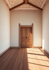 School lockers in a bright spacious hallway with clean lines Empty room interior design architecture blank design room