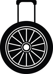 suitcase wheel on white background.eps