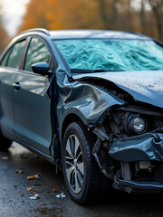 Fototapeta premium car crash on the road