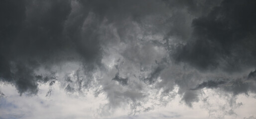 Dark panoramic cloudscape in the aftermath of a thunderstorm with strong winds - Background for website header or abstract design