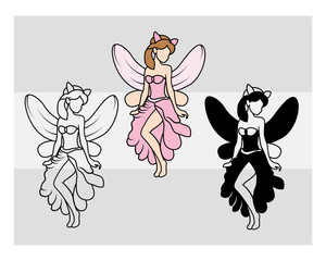 Fairy SVG Silhouette Bundle, Fairy Silhouette, Butterfly Svg, Magical Svg, Fairy Cartoon, Fairy Png, Fairy Svg Images, Cut Files