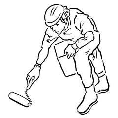 浮世絵風の職人線画_11