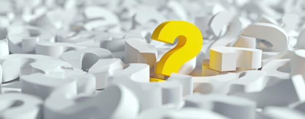 The vibrant yellow question mark among a sea of white confusion.