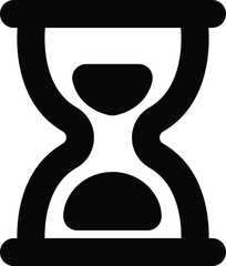 Hourglass Silhouette Illustration in Bold Black