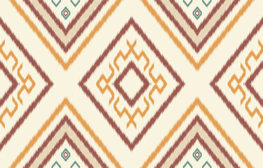 Geometric ethnic oriental ikat seamless pattern  color oriental. Aztec ornament print. Design for background ,curtain, carpet, wallpaper, clothing, wrapping, Batik, vector illustration.