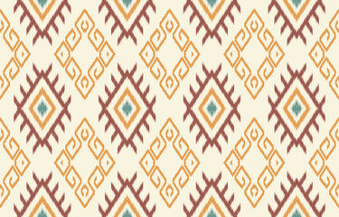 Geometric ethnic oriental ikat seamless pattern  color oriental. Aztec ornament print. Design for background ,curtain, carpet, wallpaper, clothing, wrapping, Batik, vector illustration.