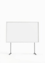A stark white billboard its surface devoid of any graphic elements stands boldly against an immaculate white background inviting viewers to envision their brand's message projected onto this minimalis