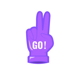 Fototapeta premium Png foam finger cartoon with fan support sport concept team competition fun illustration vector stadium emblem winner background college cheer