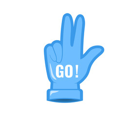 Png sports fan cartoon with foam hand gesture team illustration competition emblem finger number victory stadium banner support object concept

