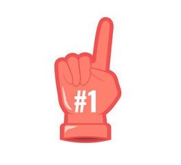 Obraz premium Png american sport illustration with foam finger supporter cheer team emblem gesture cartoon vector point hand isolated fun background design