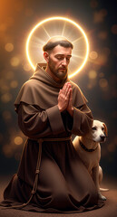 St. Francis with Dog and Prayer