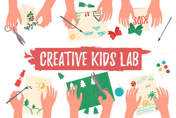 Png creative activity for children with colouring birthday party brush paint student arm illustration fun cartoon celebration preschool crowd

