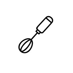 Whisk kitchen tool icon in simple linear vector style  