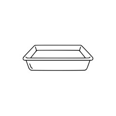 Black baking tray illustration in minimalist style 