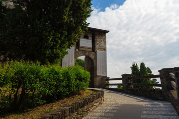 Entrance to La Rocca fortress in Bergamo Alta during daytime