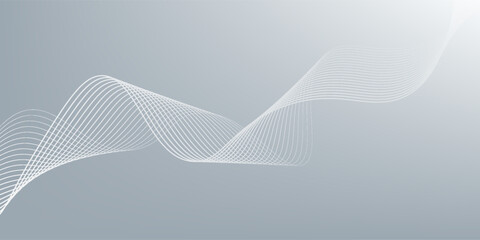 Gray and white abstract background with flowing particles. Digital future technology concept. vector illustration.