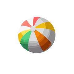 Obraz premium Colorful beach ball illustration on a white background with copy space