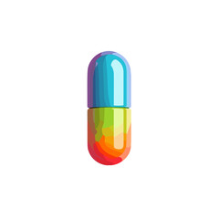 Colorful gradient capsule illustration on a white background with copy space