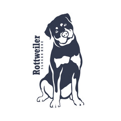 Rottweiler Dog logo design vector. Silhouette Rottweiler Dog Template Illustration. Icon Symbol