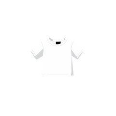 Empty white t-shirt mockup on a white background with copy space
