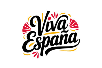 Viva España script, blue calligraphy, festive national pride, modern celebration typography, patriotic vector illustration