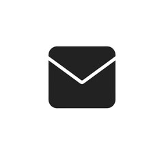 Email icon on a metal button or clean white background, symbolizing communication and contact
