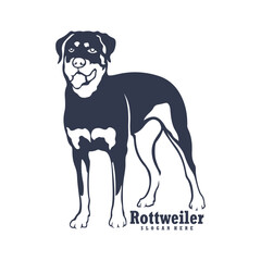 Rottweiler Dog logo design vector. Silhouette Rottweiler Dog Template Illustration. Icon Symbol