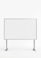 A stark white billboard stands as the focal point its minimalist design framed against the pristine canvas of a pure white background ready to showcase any message against the clean backdrop  professi