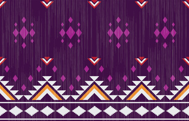 Geometric ethnic Native American tribal patterns, featuring Aztec and Navajo motifs, create a seamless decorative texture. Design for background ,curtain, carpet, clothing, wrapping, Batik.