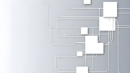 Abstract white squares and lines background. Futuristic and technology concept. Illustration vector