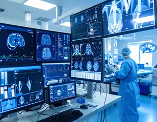 Naklejka premium Photos on the topic of digitalization in healthcare and medicine