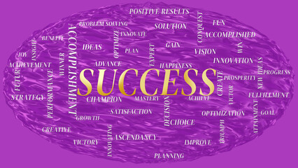 Purple cloud of SUCCESS, with matching attributes, background, Wallpaper