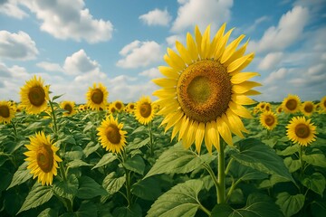 夏空とひまわり畑｜Sunflower Field Under Summer Sky