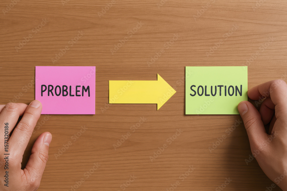 Poster effective problem-solving is depicted through a strategic process moving from challenge identificati