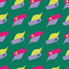 Colorful Visor Cap Seamless Pattern.