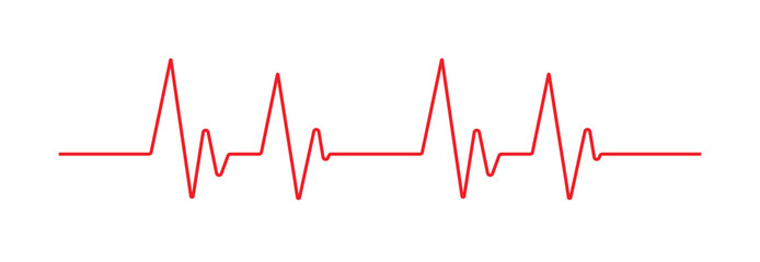 Heart Rate Pulse Graph Vector – Medical ECG/EKG Line Symbol Representing Cardiovascular Activity, Health Monitoring, and Diagnostic Reports on Transparent Background”