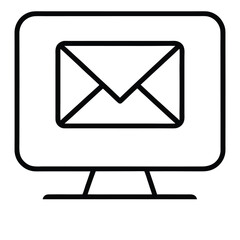 Email Computer outline Icon Logo vector