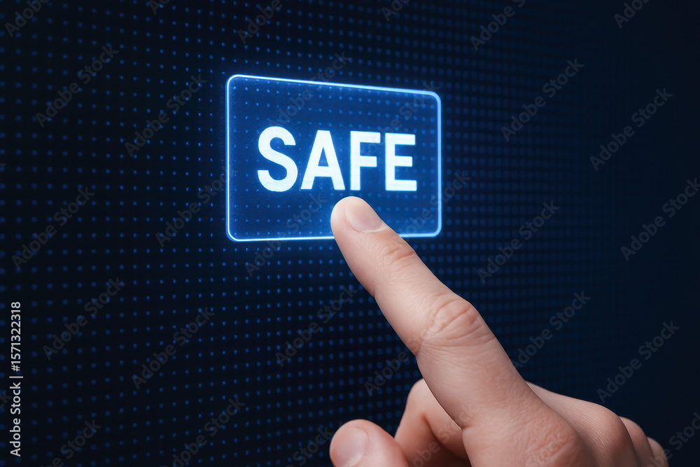 Poster activating risk mitigation protocols through secure digital interfaces enhances protection and stabi