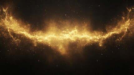 Fototapeta premium A golden glitter on a black background