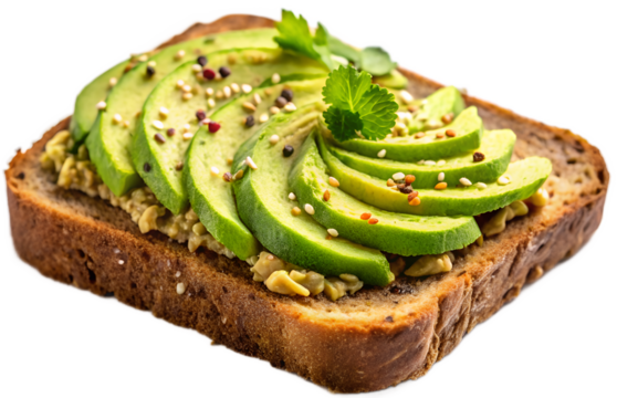 Avocado toast on whole-grain bread generative ai