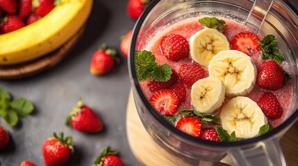 Fresh Fruit Smoothie Preparation