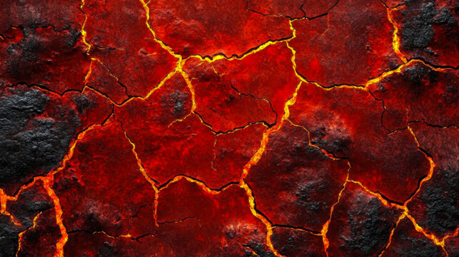 heat red cracked ground texture after eruption volcano