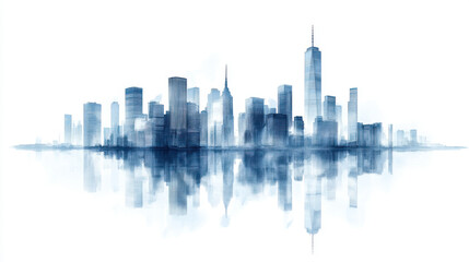 ityscape  With Skyscrapers At The Waterfront isolated On A white Background